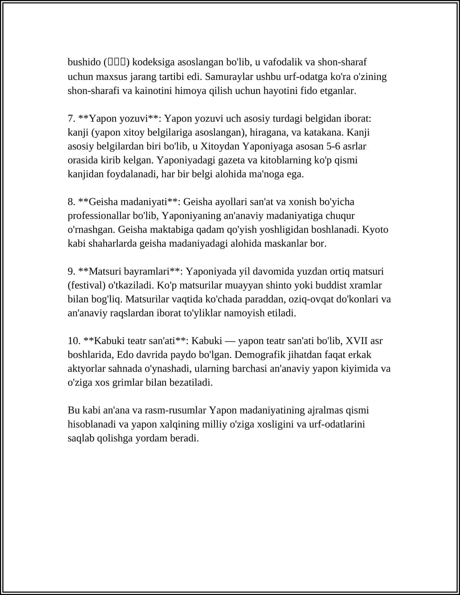 YAPONIYA MA'DANIYATI VA UNING O'ZIGA XOSLIGI 4