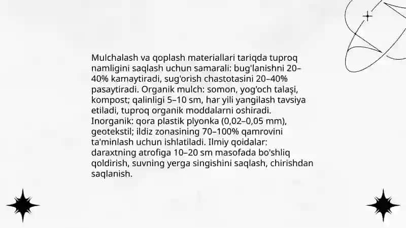 Tariq yetishtirishda resurs tejamkor texnologiyalar 4