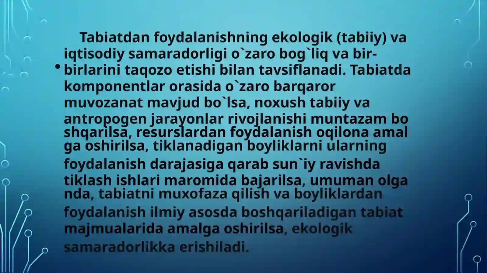 Tabiatdan foydalanishning ekologikva iqtisodiy samaradorligi 4