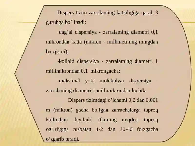 Tuproqning kolloidlari. Turoqning singdirish qobiliyati 4