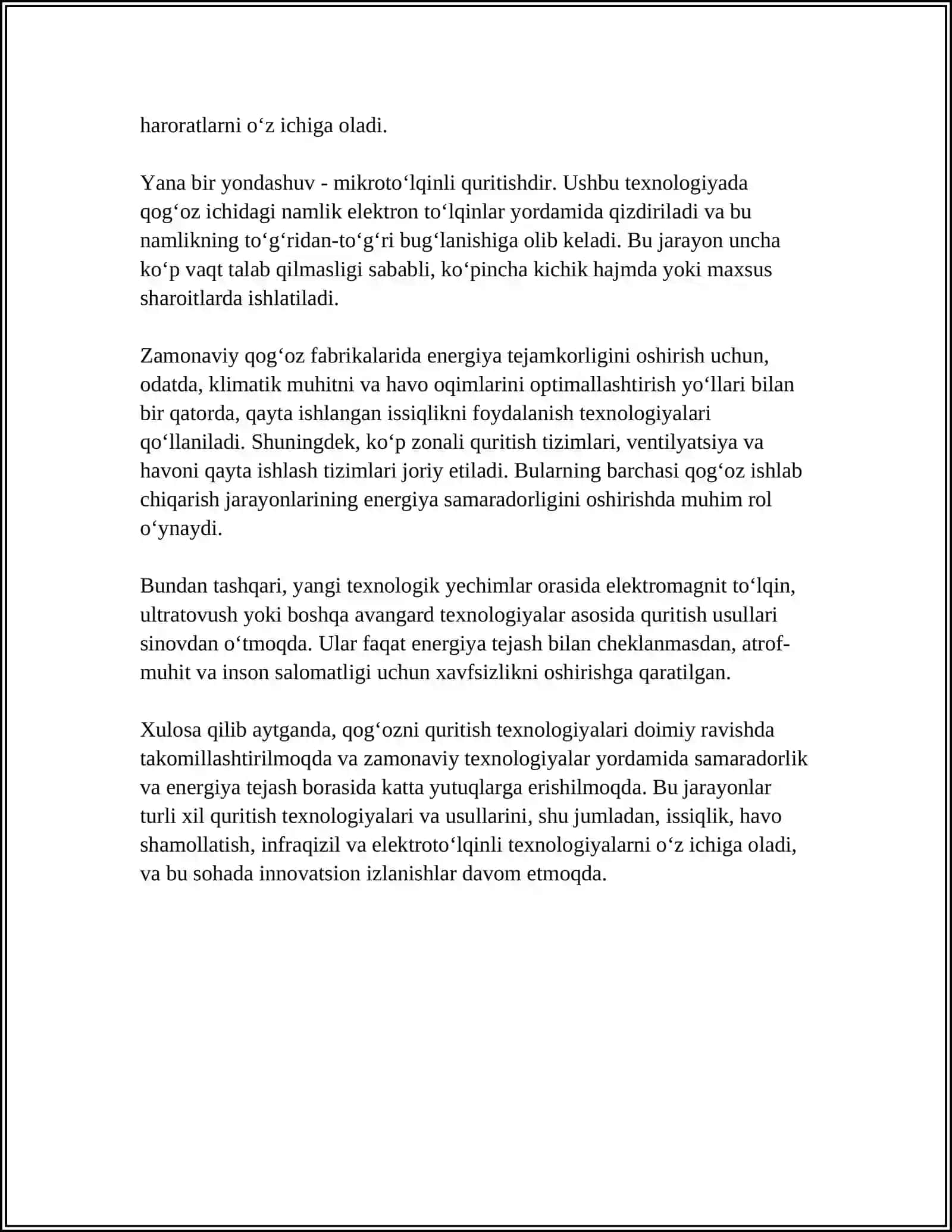 QOG'OZNI JIXOZNING QURITISH BOLIMIGA UZATISH 4