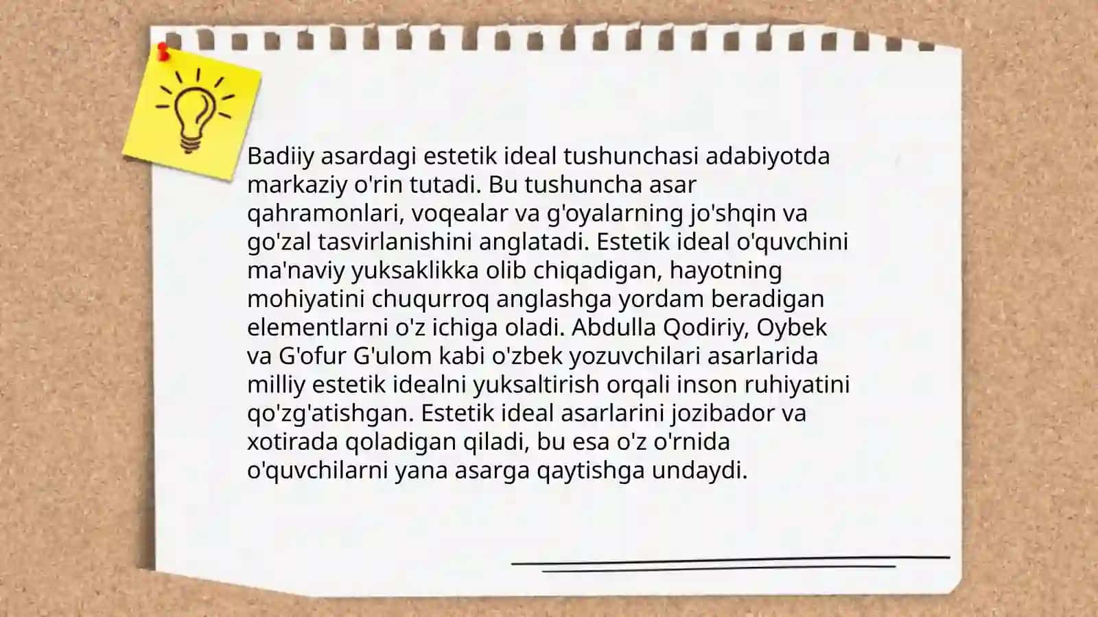 Badiiy asar pafosi va estetik ideal 4