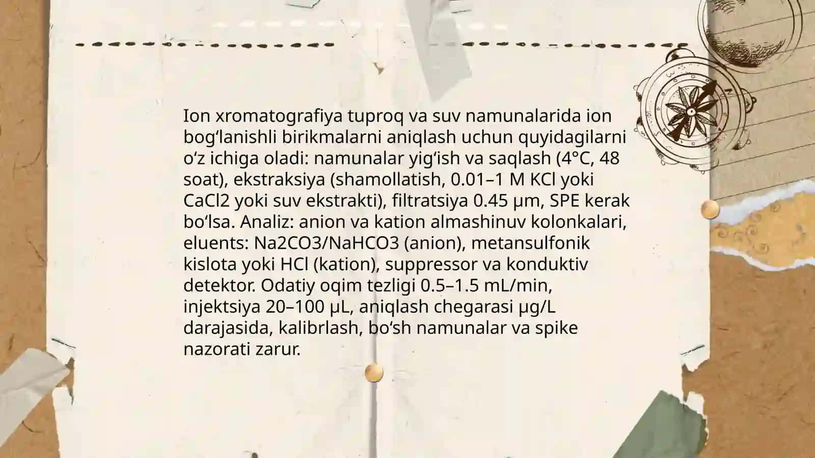 Tuproq va suvning ifloslanishida ion boğlanishli birikmalarini aniqlab ulardan tozalash usulini ishlab chiqarish 4