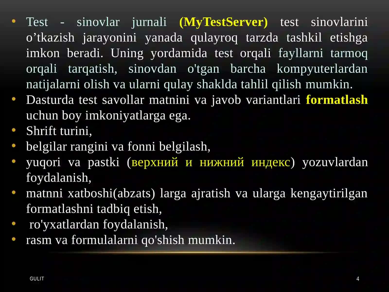 MyTest X-bu o'quv dasturi tizimi 4