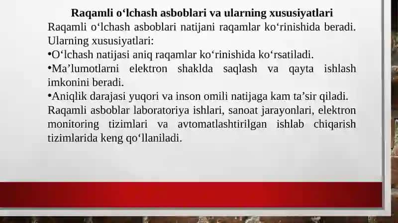 Analog va raqamli o‘lchash asboblari 4