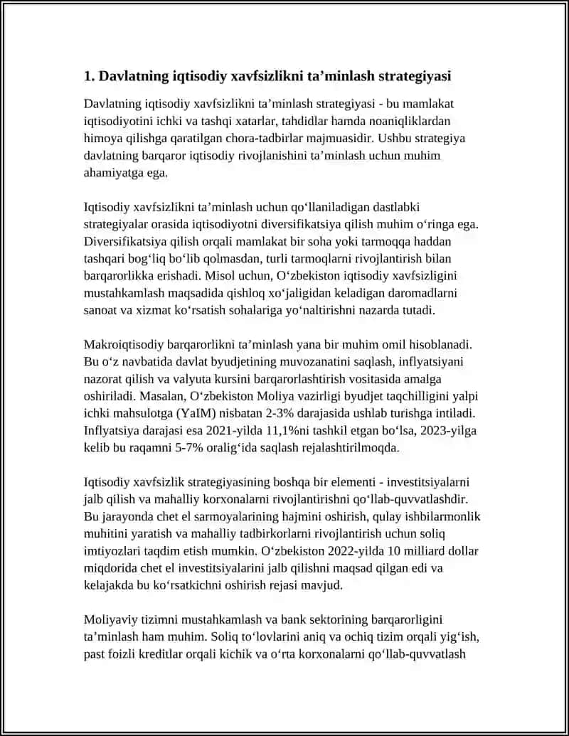 Davlatning iqtisodiy xavfsizlikni ta’minlash strategiyasi 4