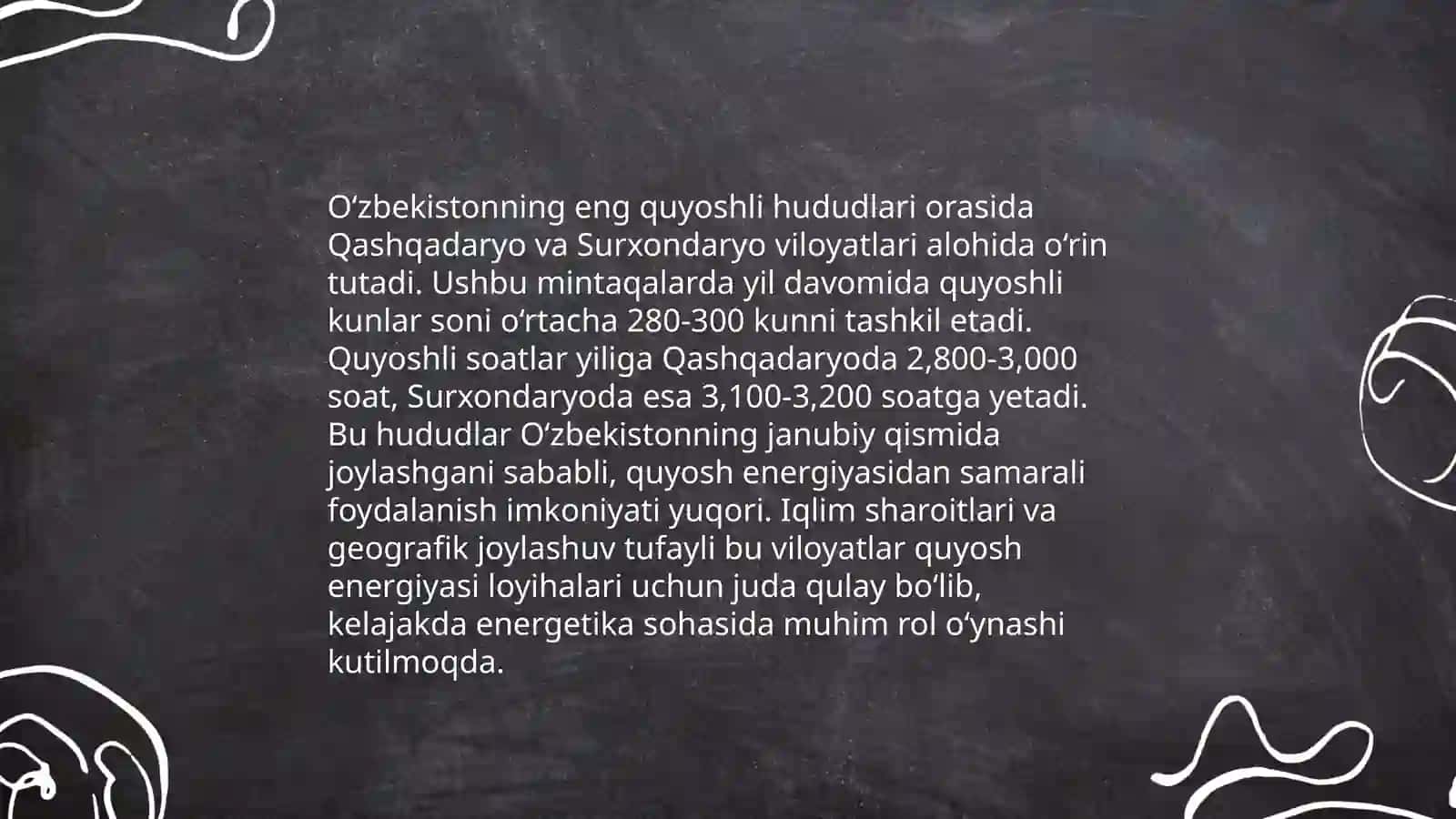 Oʻzbekistonda quyosh energiyasidan foydalanish imkoniyatlari va cheklovlar 4