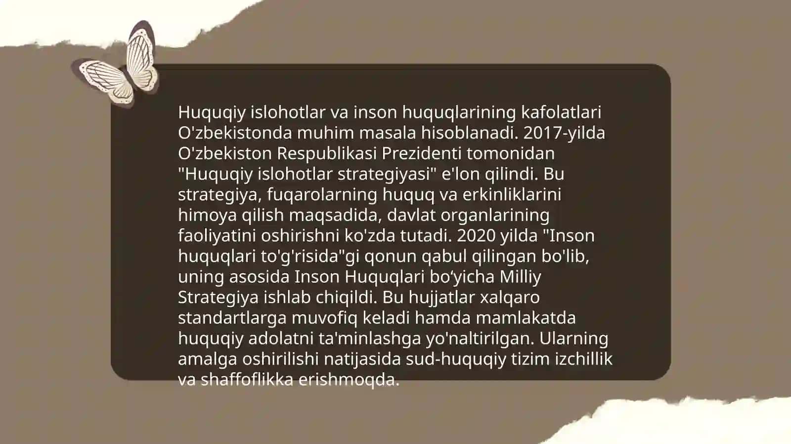 Yangi Oʻzbekistonda inson haq-huquqlari va erkinliklari kafolatining yaratilishi 4
