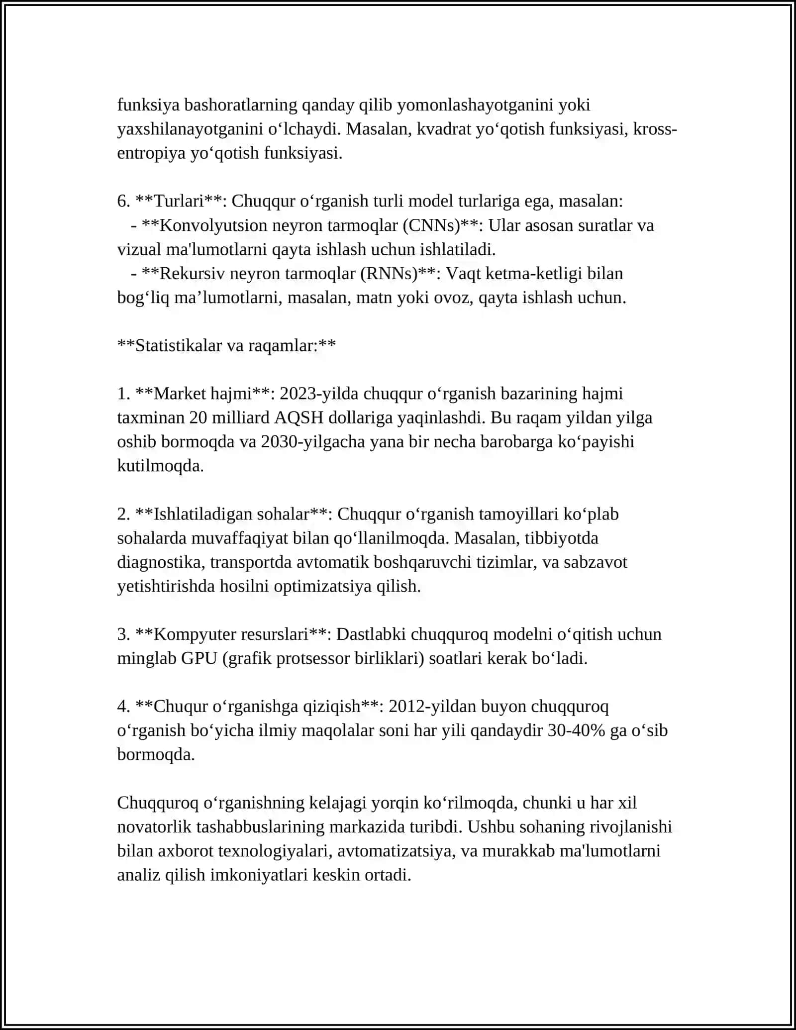 CHUQUR NEYRON TARMOQ(DNN) ALGORITMI 4