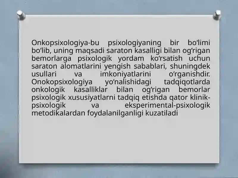 Onkologik kasalliklar bilan og’rigan bemorlarning psixologik xususiyatlari 4