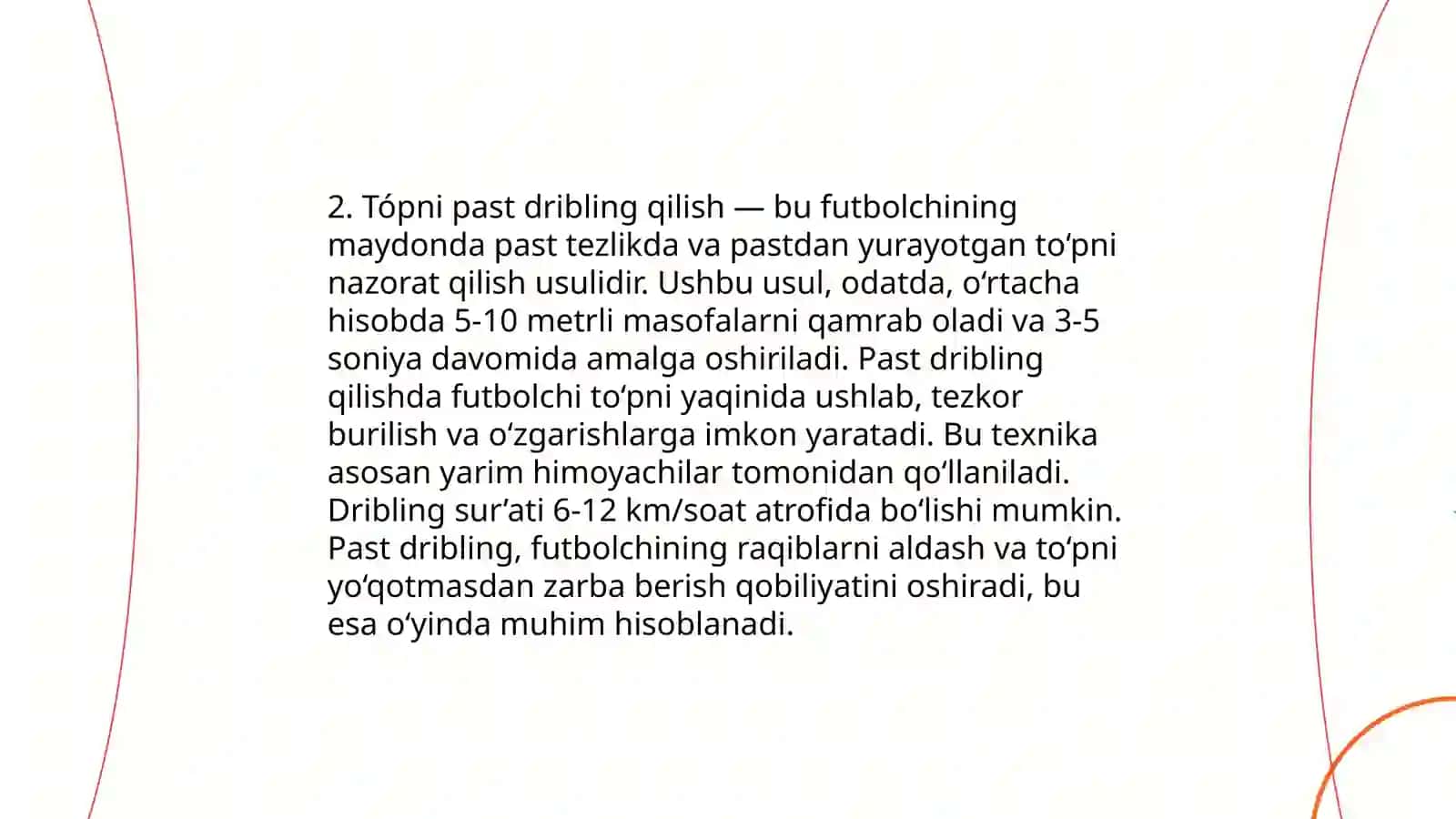 Basketbol óyinida harakatlanish va tópni boshqarishning texnik usullarini órgatish 4
