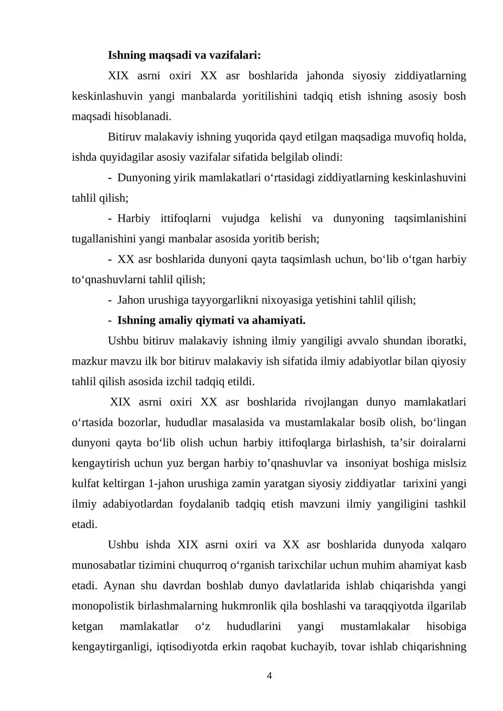 XIX asr oxiri - XX asr boshlarida jahonda siyosiy ziddiyatlarning keskinlashuvi 4