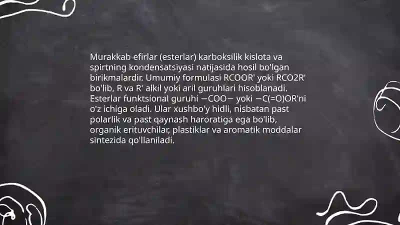 Oddiy va murakkab efirlar 4