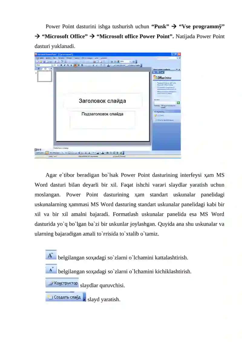 Misrosoft Power Point 4