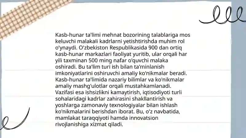 Yoshlarni kasb-hunarga maqsadli yoʻnaltirishga doir ijtimoiy- pedagogik ish 4