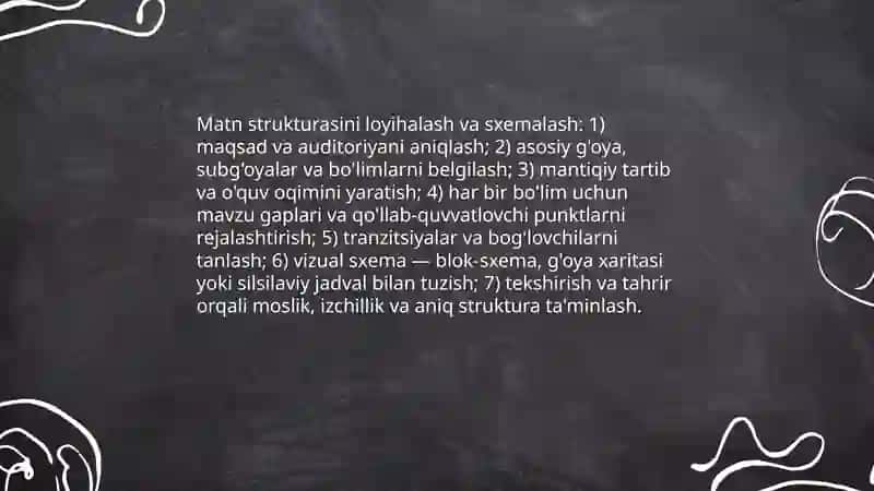 Matn proyeksiyalarida ishlash 4