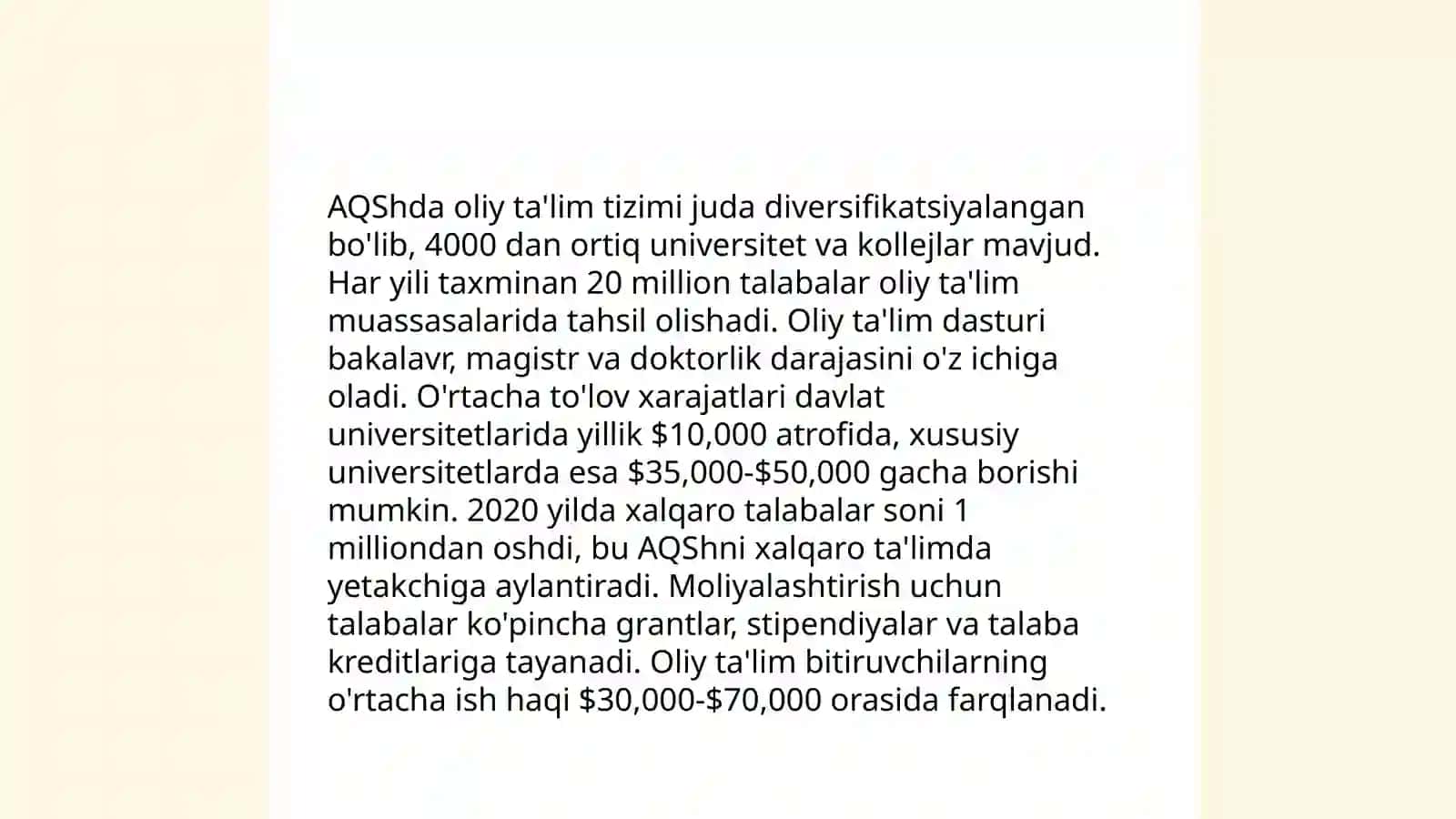 Davlatlarda taʼlim tizimi 5ta davlatda 4