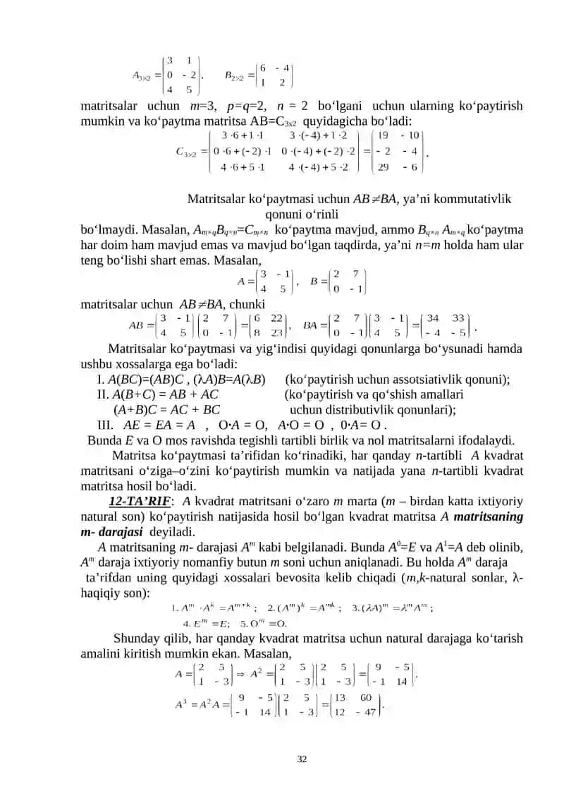 CHIZIQLI ALGEBRA 4