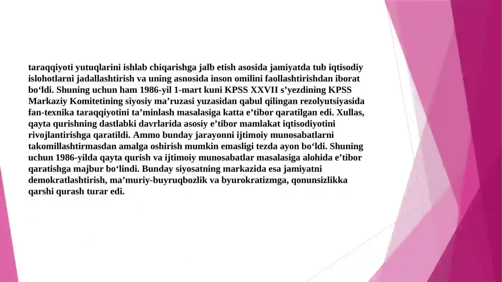 “Qaytaqurish”yillaridaO‘zbekistondagiijtimoiy-siyosiyvaziyat 4