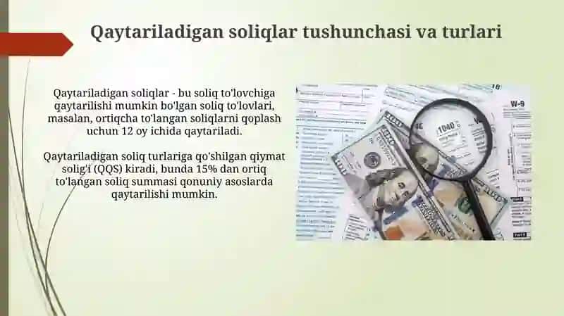 Qaytariladigan va qaytarilmaydigan soliqlar: Asosiy tushunchalar va farqlar 4