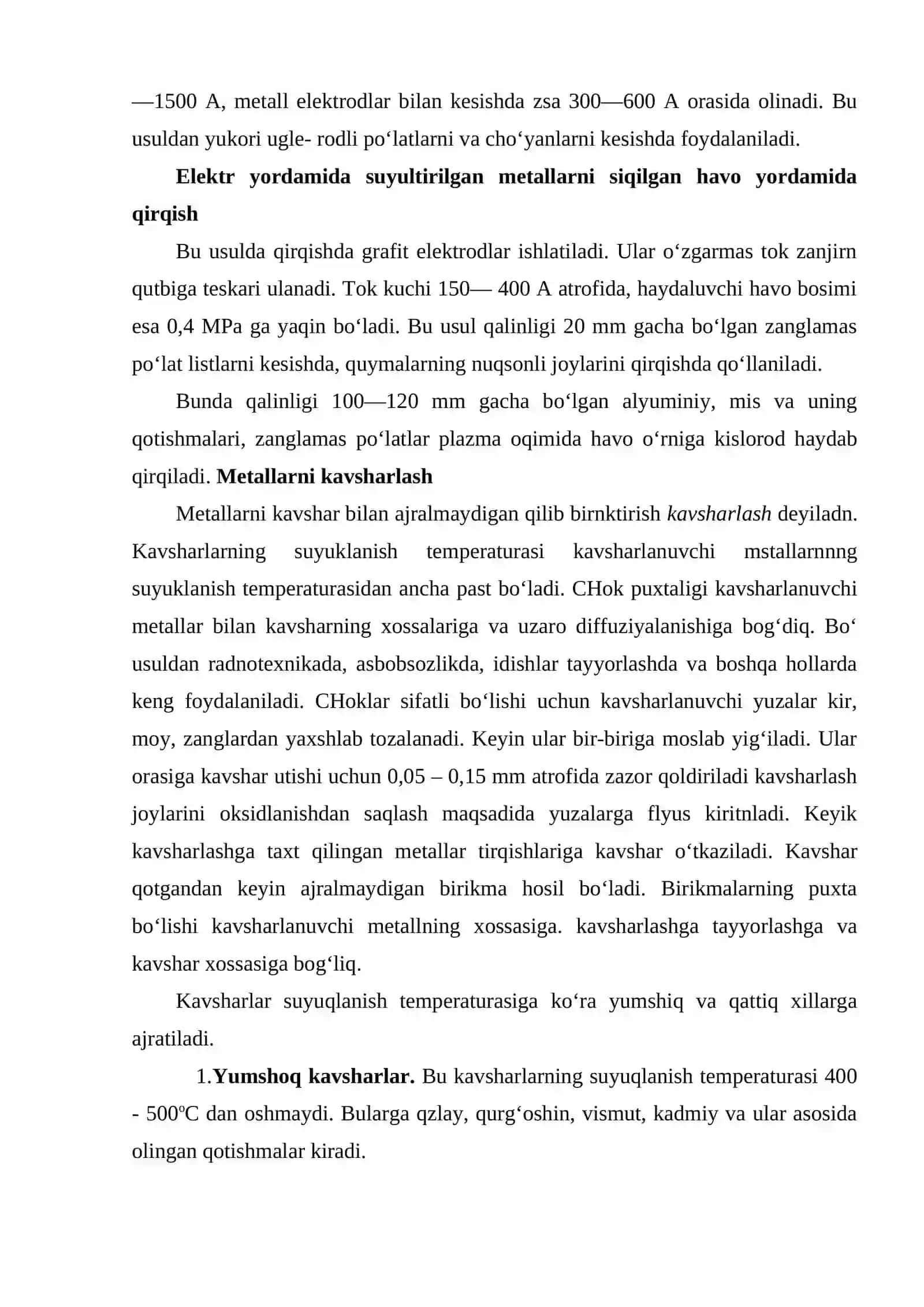 Metallarni kesish va kavsharlash 4