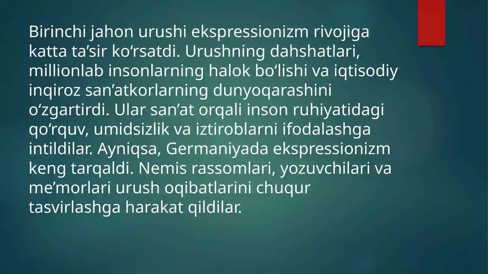 XX asrning 20-yillarida ekspressionizm tiklanishi va urushdan keyingi rivoji 4