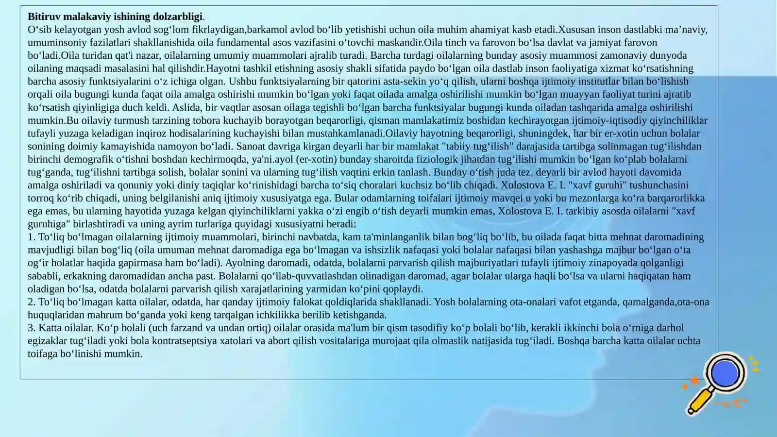 Xavf guruhidagi oilalar bilan ijtimoiy ish olib borish 4