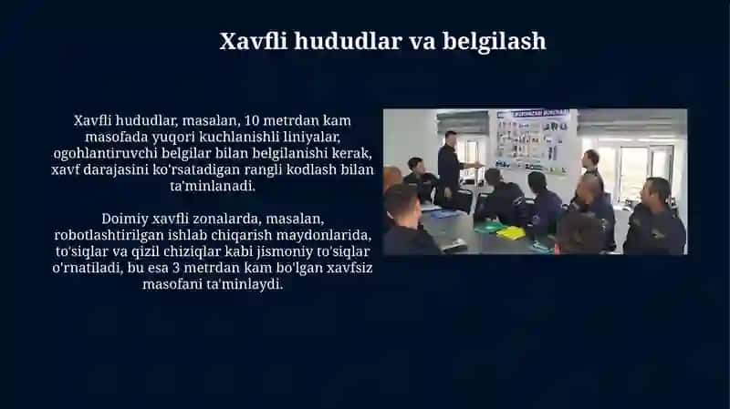 Ishlab chiqarish maydonlarida mehnat xavfsizligi yo'riqnomalari 4