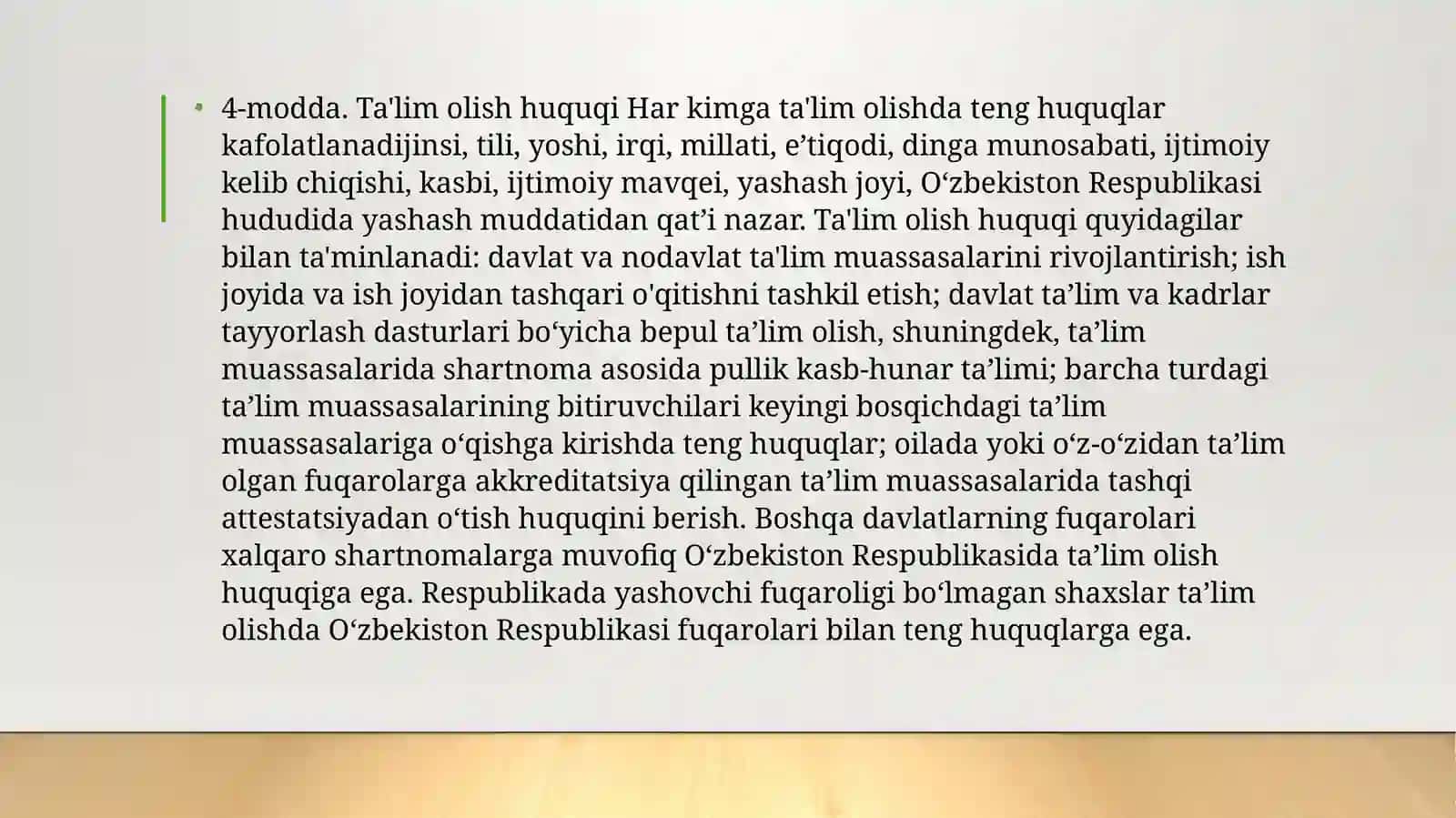 O‘zbekiston Respublikasida o‘qituvchilarni tayyorlashning huquqiy asoslari 4