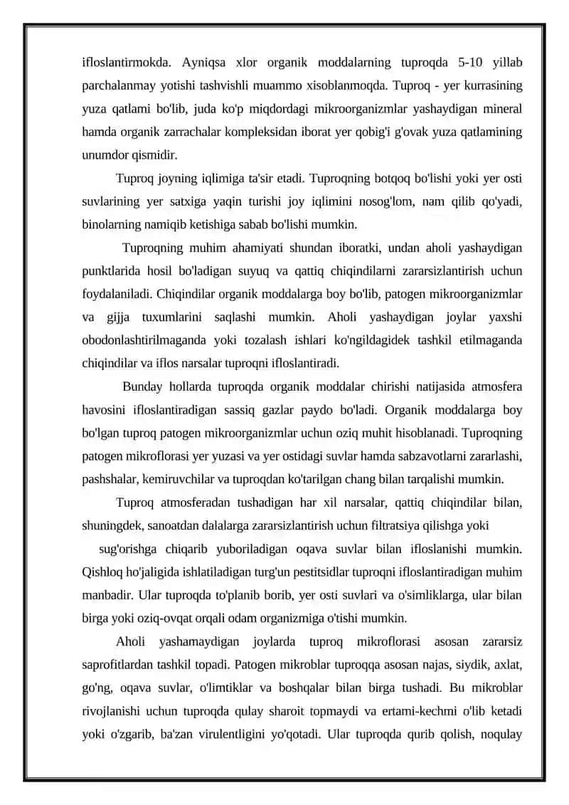 AXOLI TURAR JOYLARIDA TUPROQ VA UNI IFLOSLANTIRUVCHI MANBALAR 4