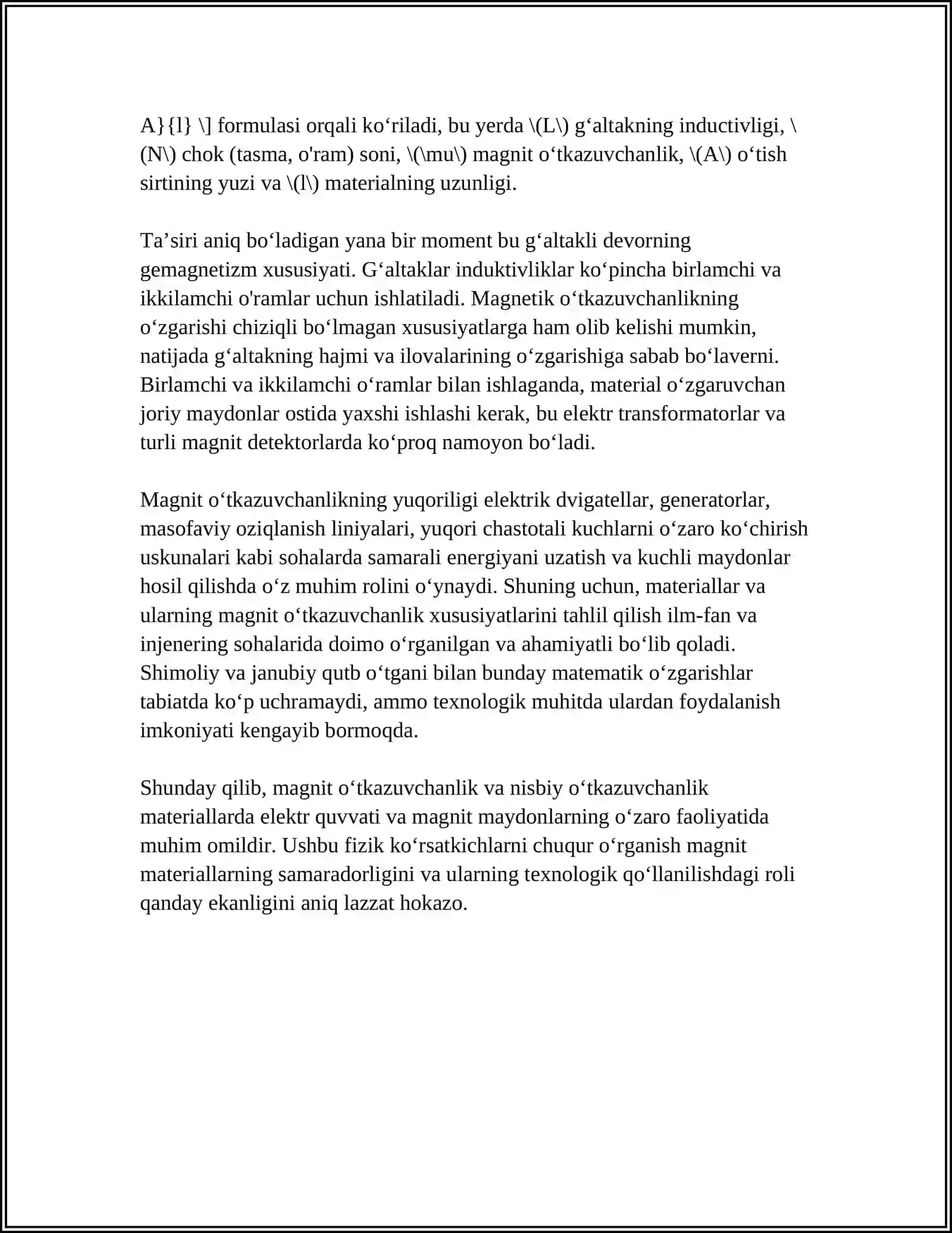 MAGNIT OʻTKAZGICHLI GʻALTAKDAGI ELEKTROMAGNITAVIY JARAYONLARNING OʻZIGA XOS XUSUSIYATLARI 4