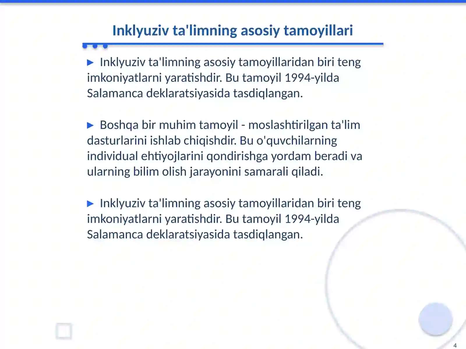 Ta'lim tashkilotida inklyuziv muhitini loyihalash 4