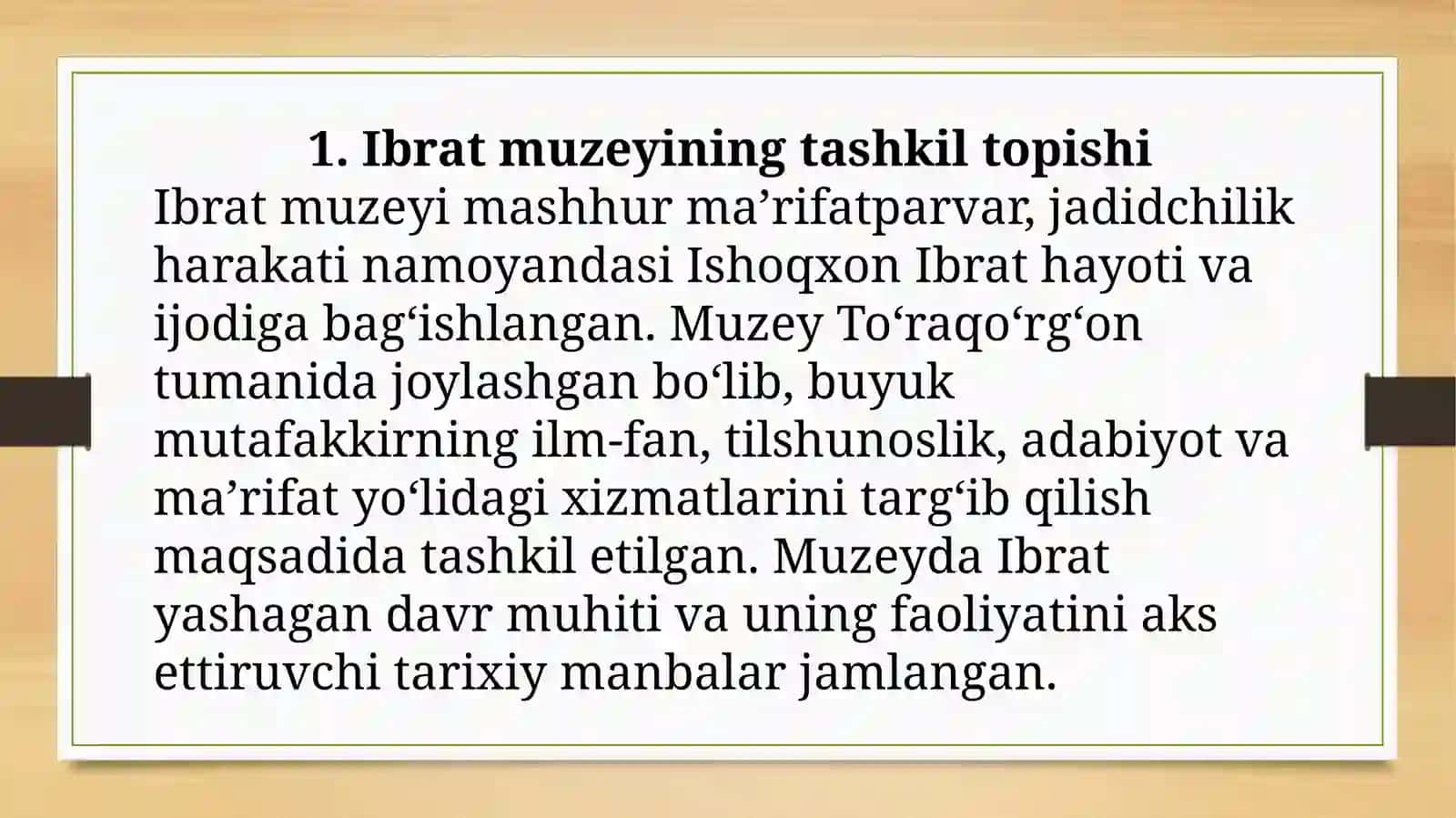Namangan viloyati Toʻraqoʻrgʻon tumani Ibrat muzeyi 4