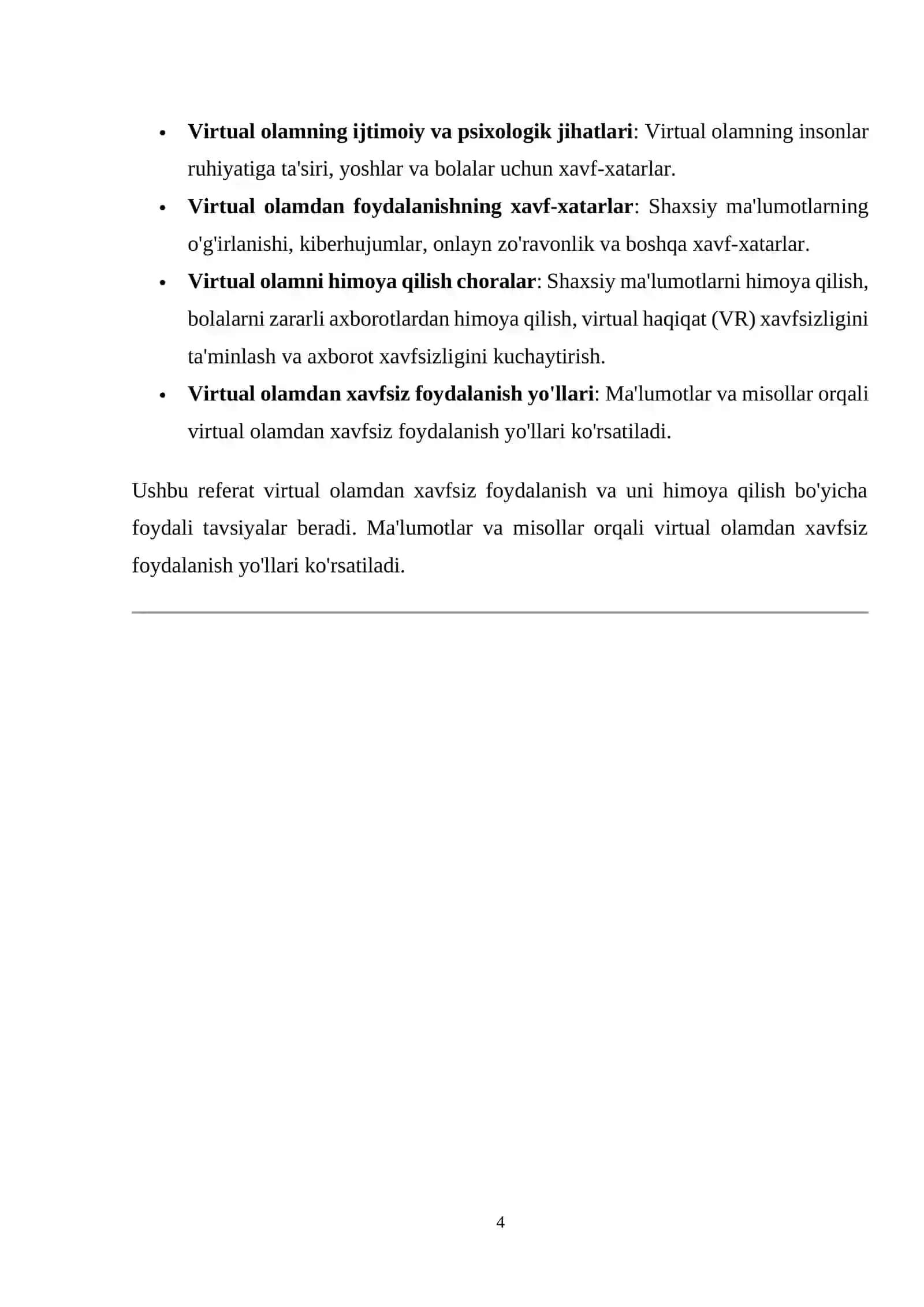 Virtual olamdan foydalanish va himoyalanish 4