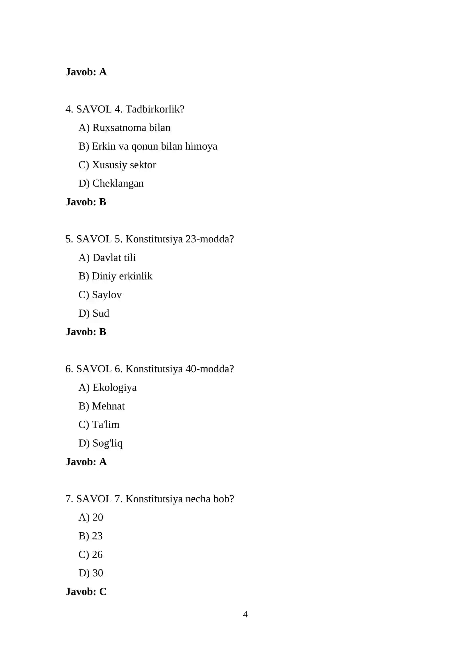 IIV safdorlik va serjantlik — 600+ test 4