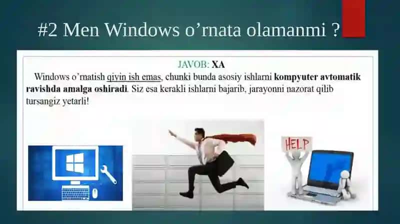 Windowso’rnatishbo’yichasavol-javoblar 4