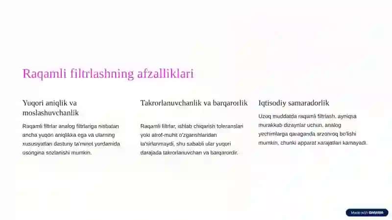 Bir o'lchovli signallar ustida filtrlashni amalga oshirish 4