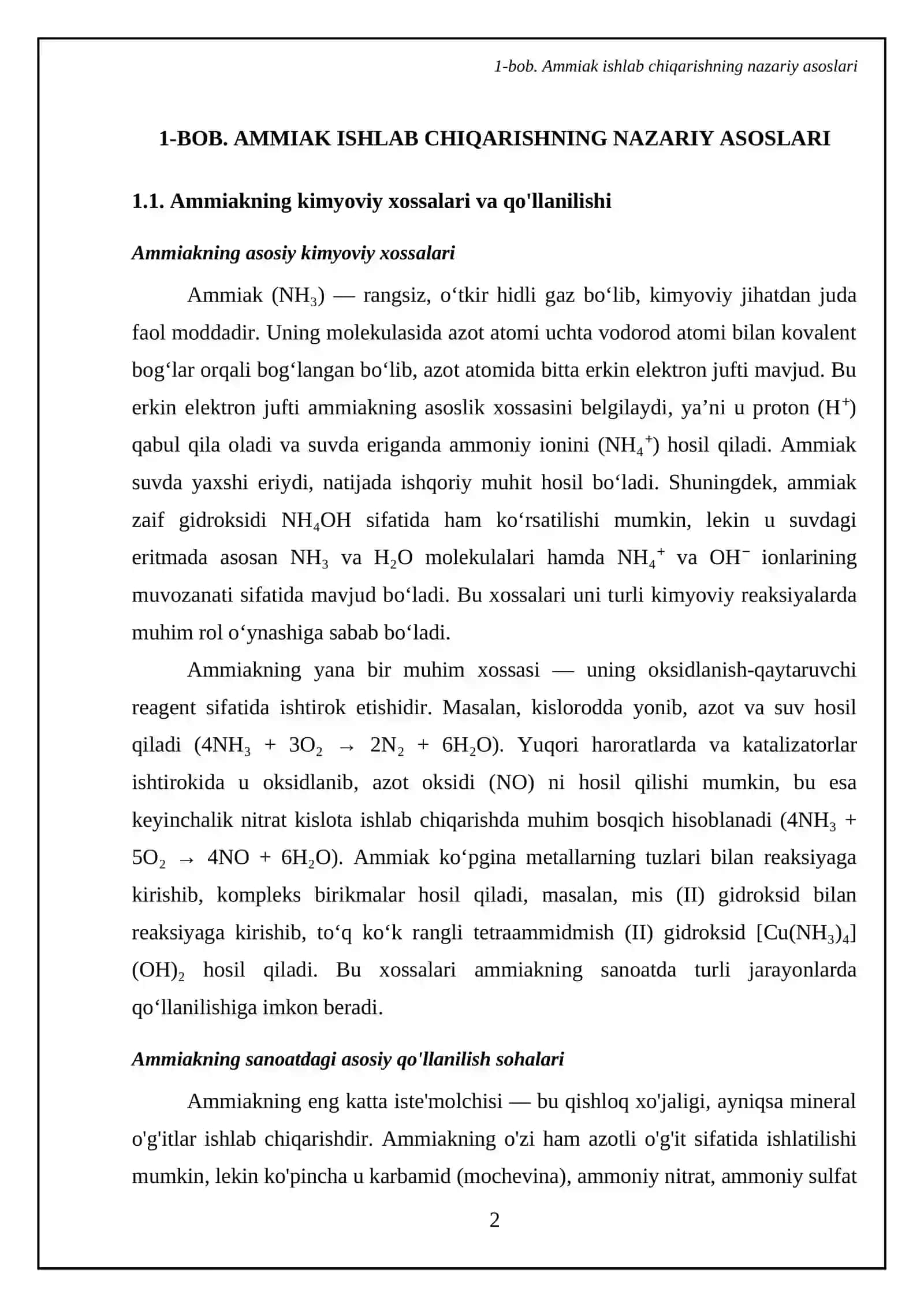 Ammiak ishlab chiqarish texnologiyasi 4