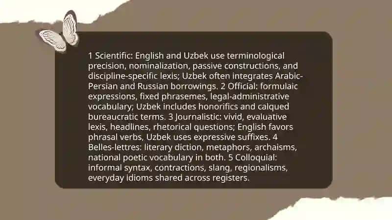 Stylistic classification of English and Uzbek vocabularies 4