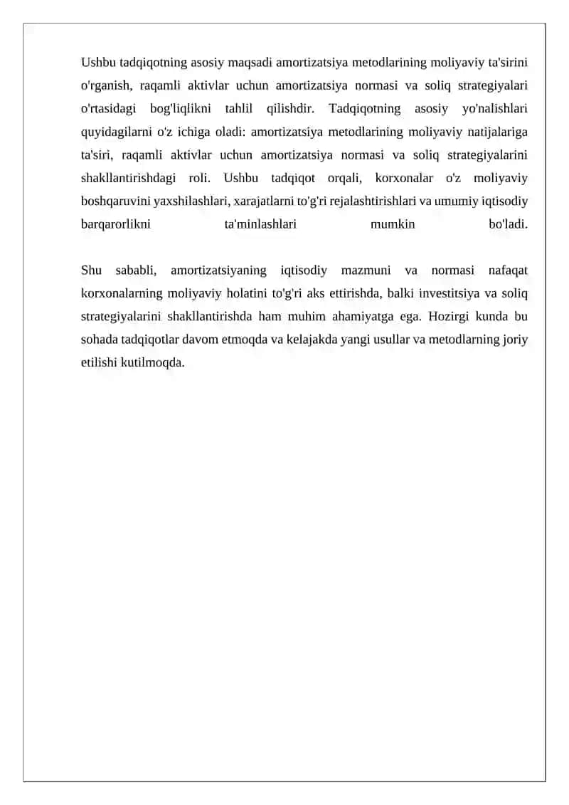 AMORTIZATSIYANING IQTISODIY MAZMUNI. AMORTIZATSIYA NORMASI 4
