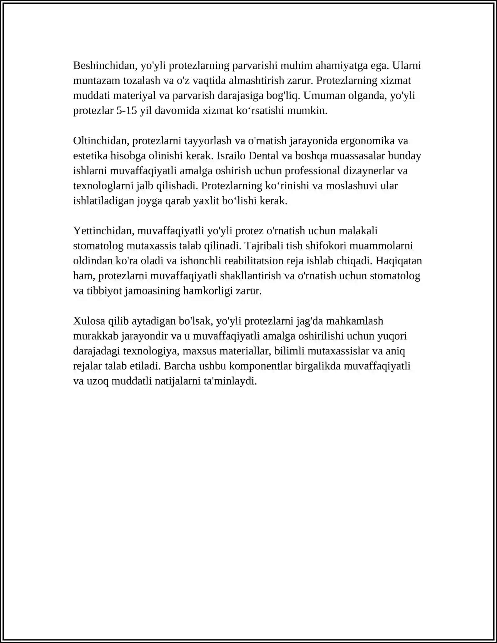 YOYLI PROTEZLARNI JAG'DA MAXKAMLANISH USULLARI 4