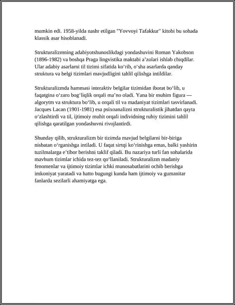 STRUKTURALIZM VA UNING YO'NALISHLARI 4