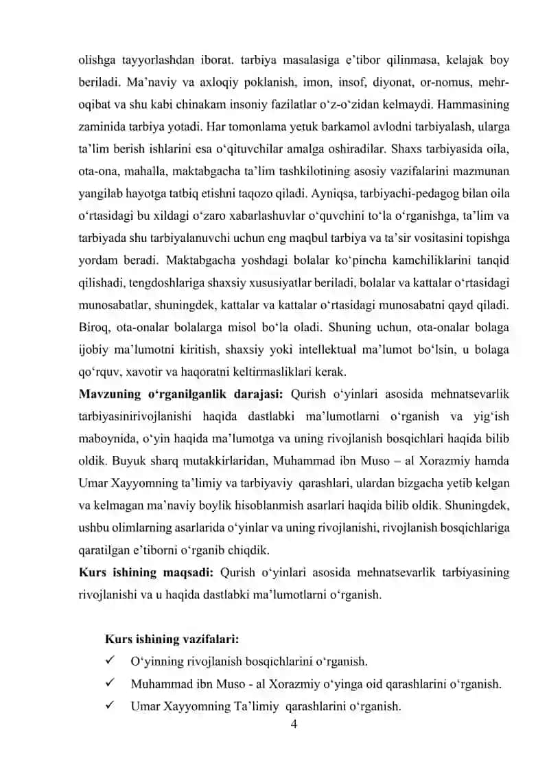 "MAKTABGACHA TA’LIM TARBIYANI TASHKIL ETISH TEXNOLOGIYASI" 4