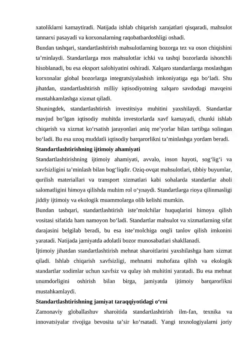 Standartlarni boshqarishdagi asosiy muammolarni o‘rganish va ularni keng tahlil qilish 4