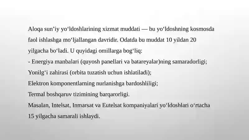 Aloqa sun'iy yoʻldoshlarining xizmat muddati orbital parvoz barqarorligi... 4