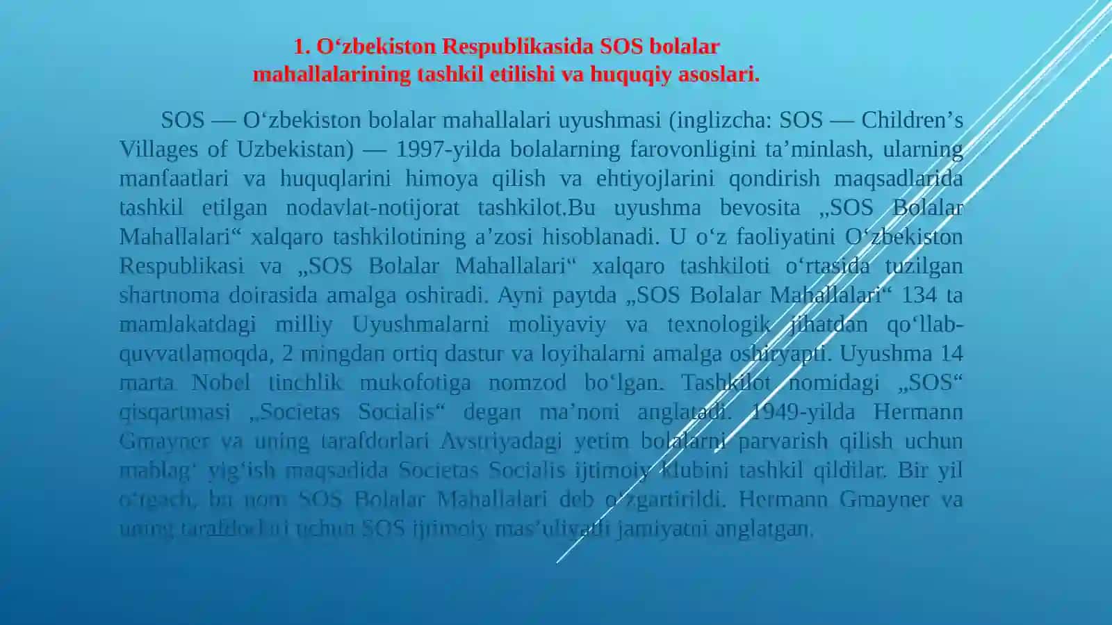 O'zbekiston Respublikasida faoliyat yuritayotgan SOS bolalar mahallalarining tashkiliy tuzilmasi va faoliyat yuritish tartibi 4