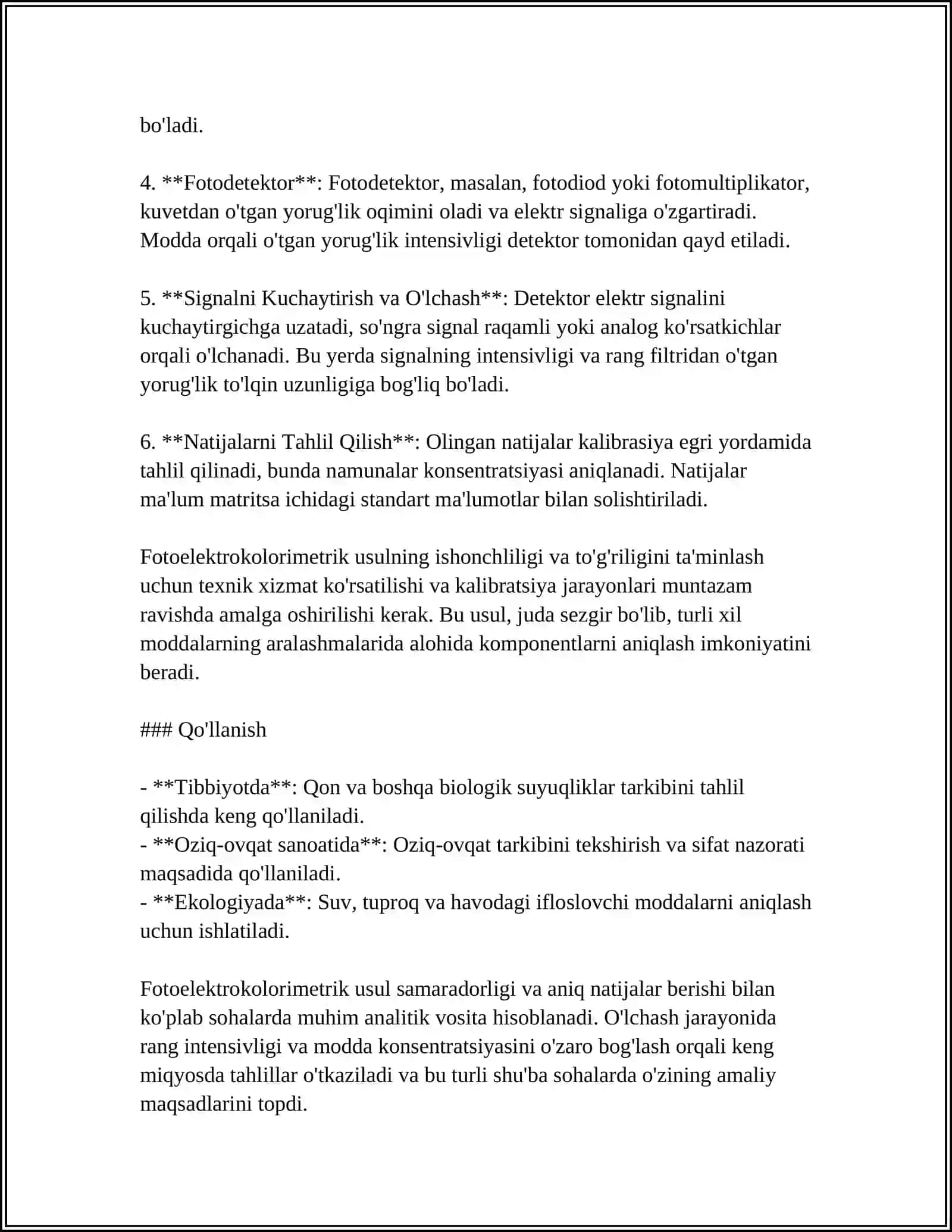 FOTOELEKTROKOLORIMETR YORDAMIDA SUYUQLIKNING OPTIK ZICHLIGINI VA OTKAZUCHANLIGI ANIQLASH 4