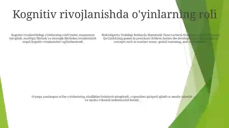 Maktabgacha Yoshdagi Bolalarda Matematik Tasavvurlarni Shakllantirishda O'Yinlarni Qo'Llash 4