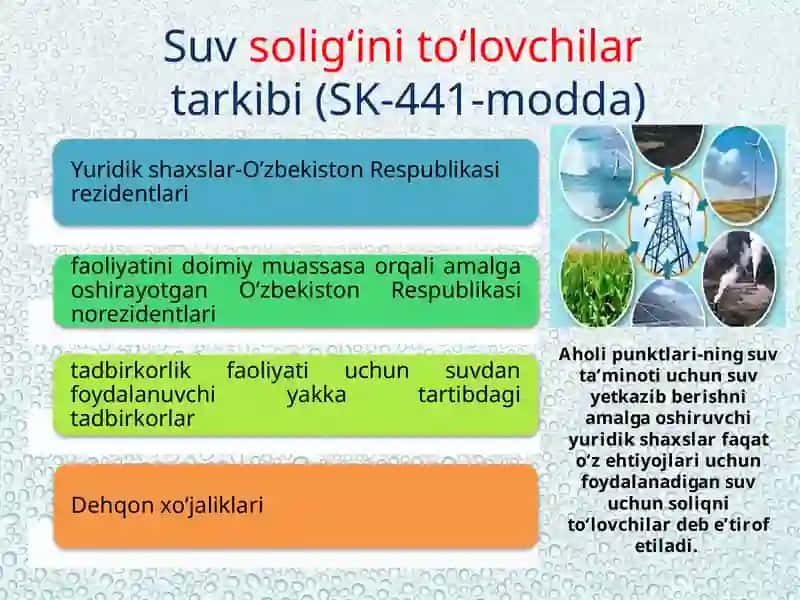 Suv resurslaridan foydalanganlik uchun soliq 4