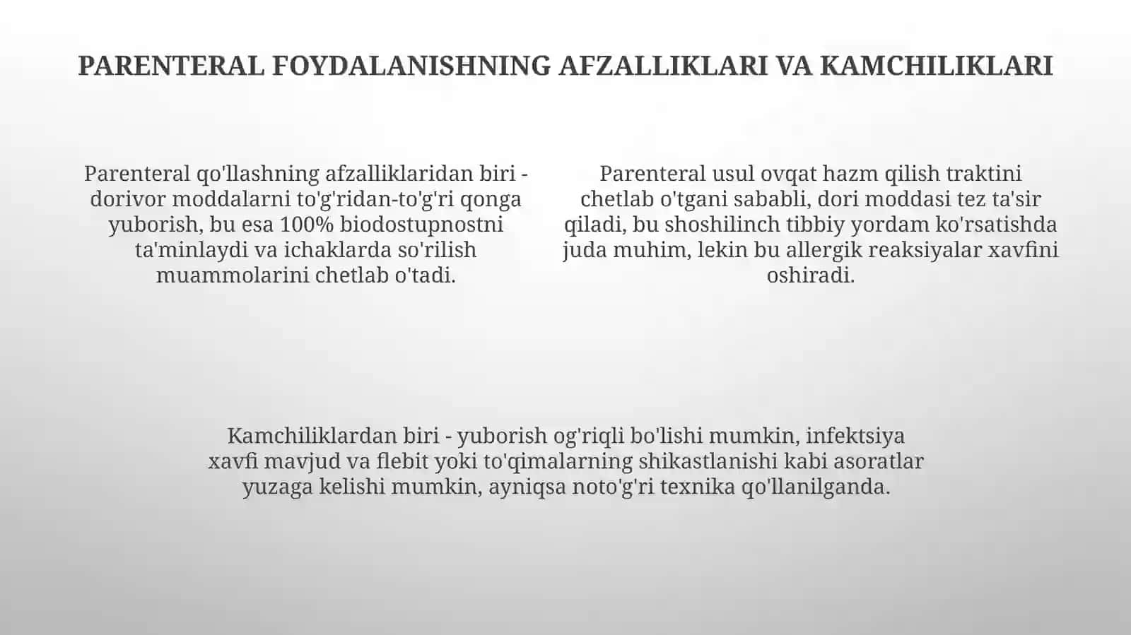 Parenteral emulsiyalar va suspenziyalar 4